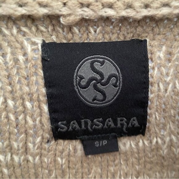 Sansara Wool Blend Fair Isle Chunky Knit Nordic Sweater Cardigan Sz S - Picture 6 of 9
